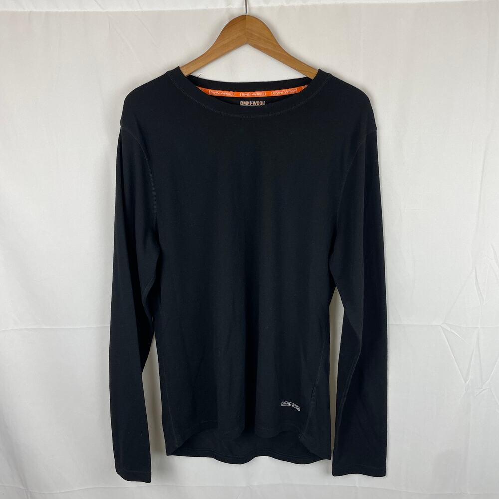 Omni-Wool Wool Blend Base Layer Black Long Sleeve… - image 1